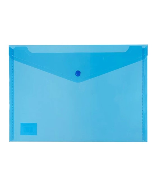 ICON  PP DOCUMENT WALLET A4 BUTTON CLOSURE BLUE