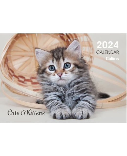 Collins 2024 Rosebank Wall Calendar A4 Cats & Kittens Gifts