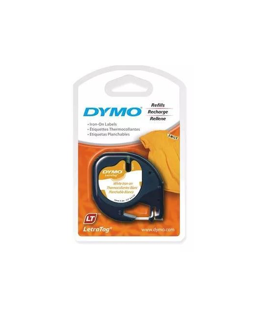 DYMO 18771 DY LT IRON 0.5"X6.5 12MMX2M BLK/WHT TAP