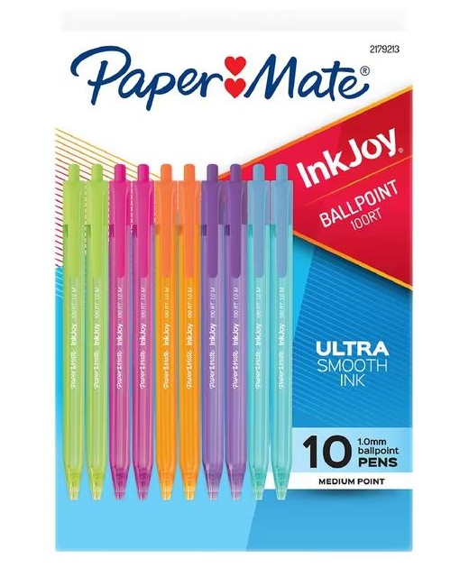 Pen InkJoy Retractable Ballpoint 10 Pack Multi Colours