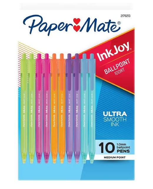 Pen InkJoy Retractable Ballpoint 10 Pack Multi Colours