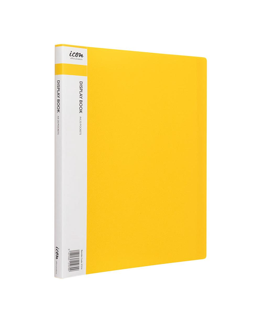 DISPLAY BOOK ICON A4 20 POCKET YELLOW