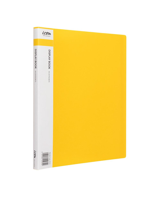 DISPLAY BOOK ICON A4 20 POCKET YELLOW