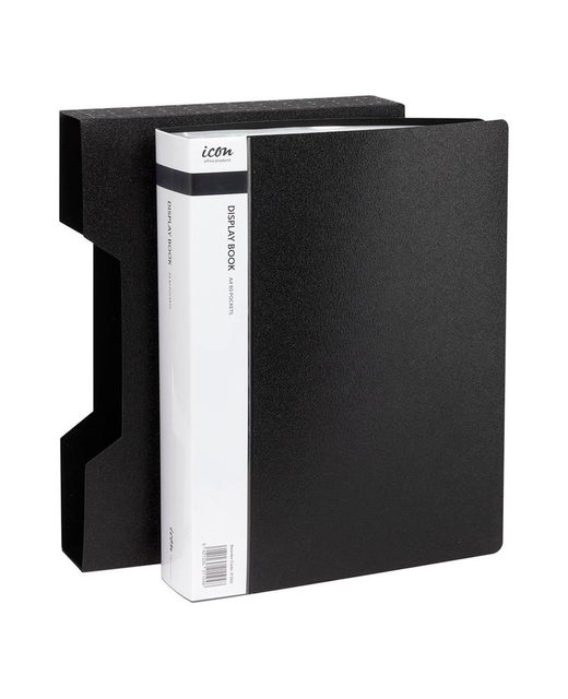 DISPLAY BOOK ICON A4 80 POCKET BLACK WITH CASE 