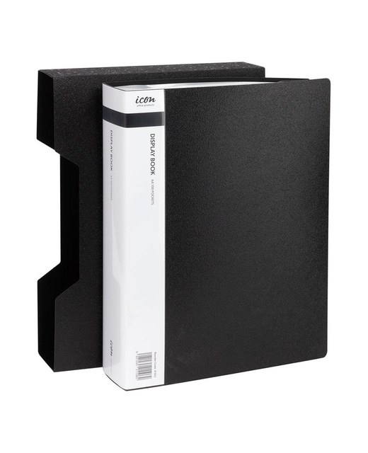 DISPLAY BOOK ICON A4 100 POCKET BLACK WITH CASE