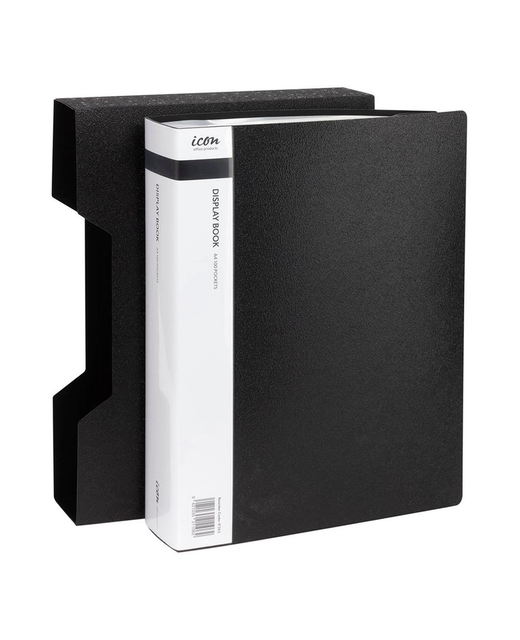 DISPLAY BOOK ICON A4 100 POCKET BLACK WITH CASE