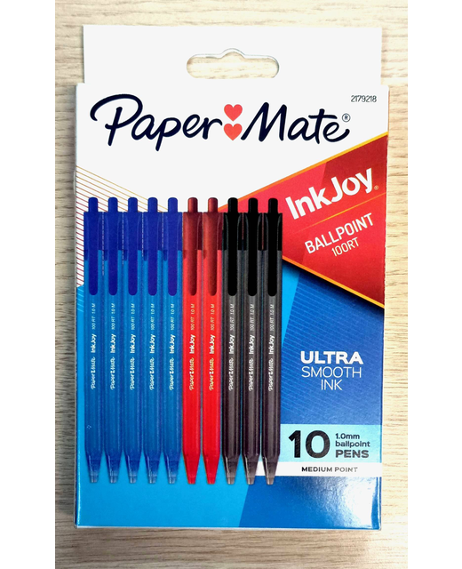 PEN INKJOY 100R 1.0 PACK OF 10  3 COLOURS