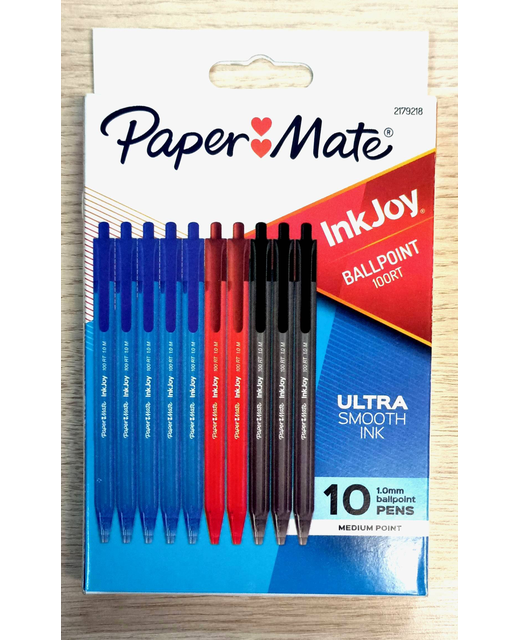 PEN INKJOY 100R 1.0 PACK OF 10  3 COLOURS