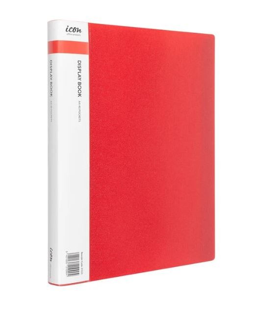 DISPLAY BOOK ICON RED 40 POCKET