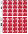 Filecorp Number 2 Label C-EZI, Sheet of 40 - Red