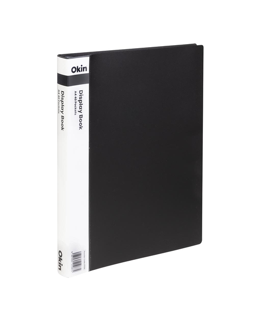 OKIN DISPLAY BOOK A4 WITH INSERT SPINE 40 POCKET BLACK