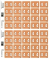 Filecorp Number 4 Label C-EZI, Sheet of 40 - Orange Mild