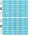 Filecorp Number 9 Label C-EZI, Sheet of 40 - Blue Mild