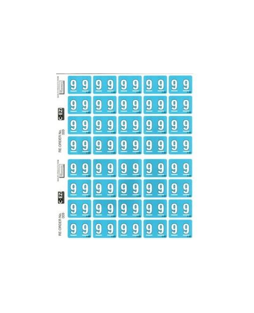 Filecorp Number 9 Label C-EZI, Sheet of 40 - Blue Mild