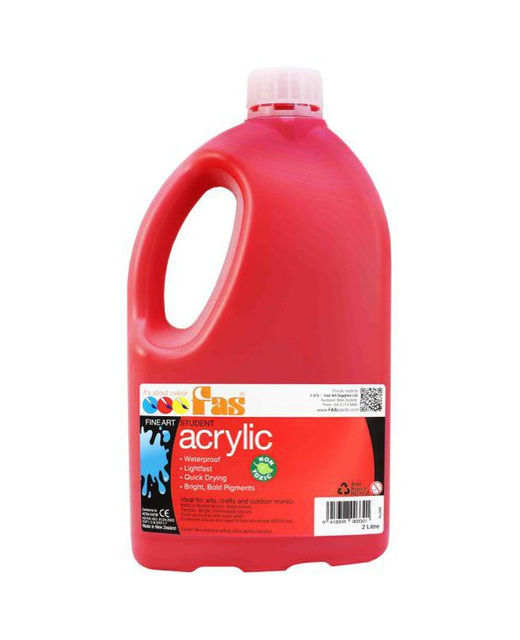 FAS STUDENT ACRYLIC 2 LTR WARM RED