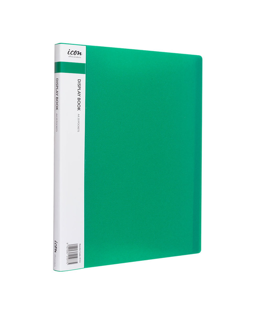 DISPLAY BOOK ICON A4 20 POCKET GREEN 