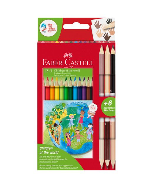 COLOURED PENCILS FABER CHILDREN OF THE WORLD PACK OF 12