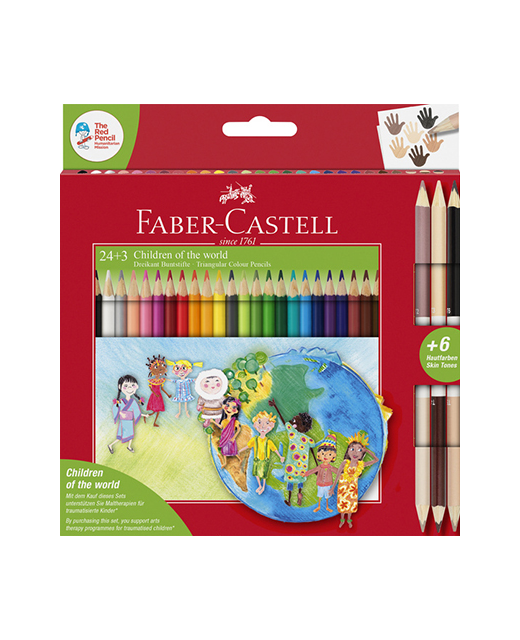COLOURED PENCILS FABER CHILDREN OF THE WORLD PACK OF 24