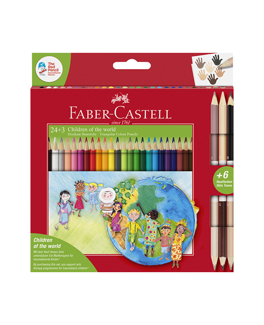 COLOURED PENCILS FABER CHILDREN OF THE WORLD PACK OF 24