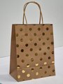 GIFT BAG MEDIUM FOIL SPOTS GOLD KRAFT