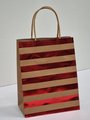 GIFT BAG LARGE KRAFT FOIL STRIPES RED