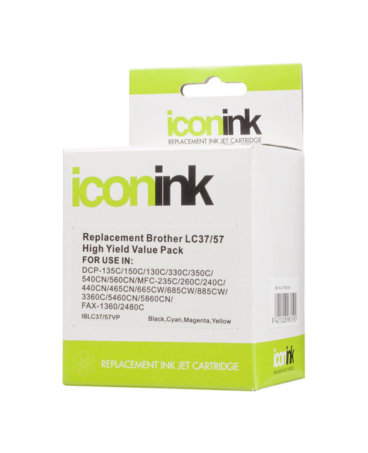 Icon Compatible Brother LC37 LC57 BCMY Ink Value Pack