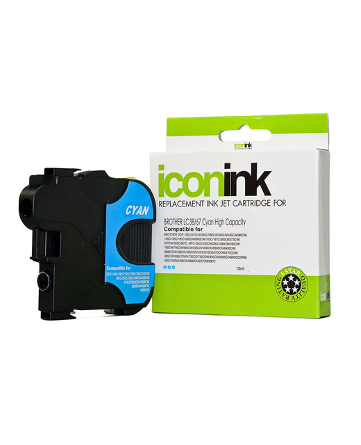 Icon Compatible Brother LC38 LC67 Cyan Ink Cartridge