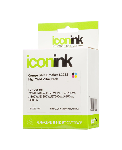 Icon Compatible Brother LC233 BCMY Ink Value Pack