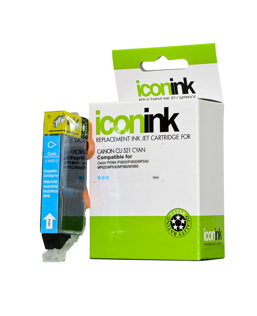 Icon Compatible Canon CLI521 Cyan Ink Cartridge