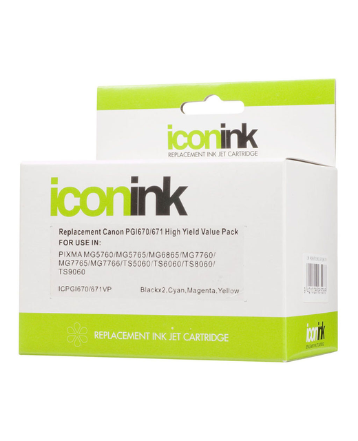 Icon Compatible Canon PGI670 CLI671 BBCMY Ink Value Pack