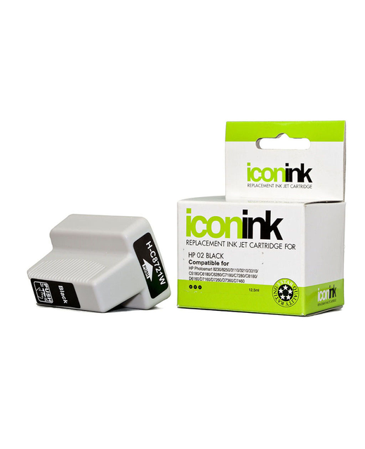 Icon Compatible HP 02 Black Ink Cartridge (C8721WA