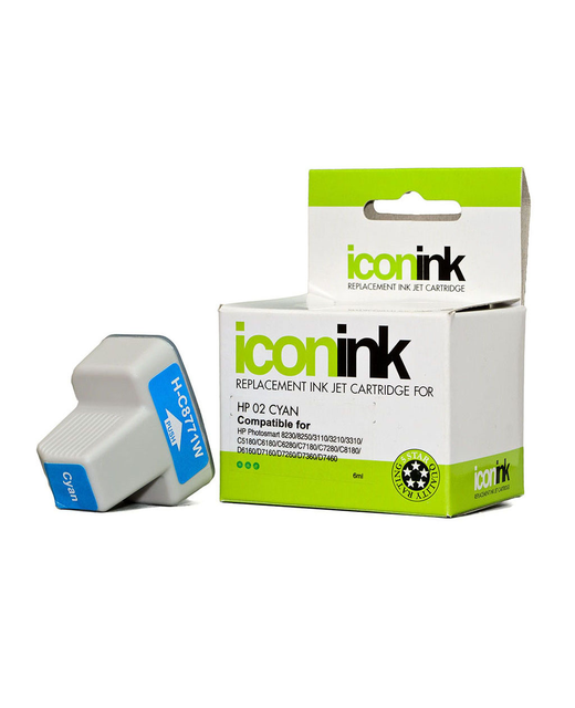 Icon Compatible HP 02 Cyan Ink Cartridge (C8771WA