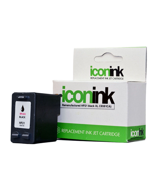Icon Remanufactured HP 21 Black XL Ink Cartridge (C9351CA)