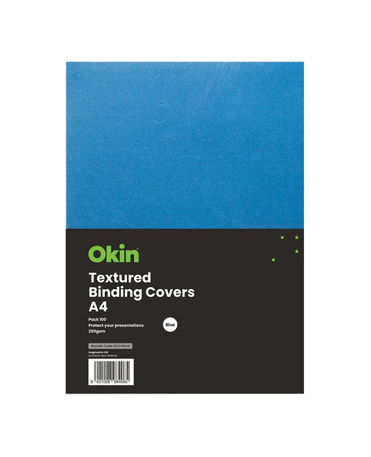 Okin Binding Covers A4 Blue 250gsm, Pack of 100