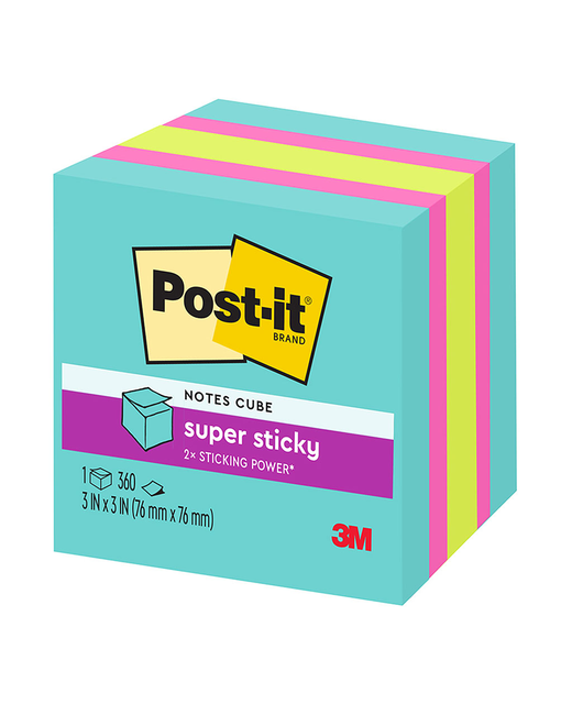 POST IT SUPER STICKY MEMO CUBE 2027 SSAFG 76X76MM 360 SHEET