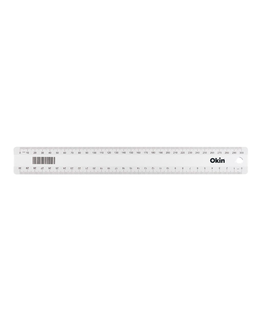 OKIN RULER CLEAR 30CM