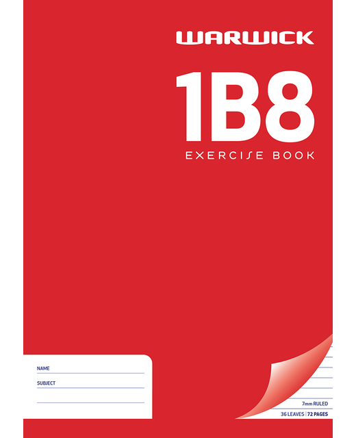 EXERCISE BOOK WARWICK 1B8 A4 7MM 36LF