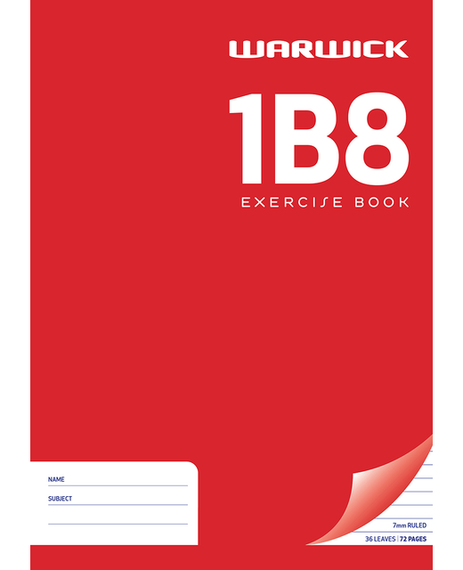 EXERCISE BOOK WARWICK 1B8 A4 7MM 36LF