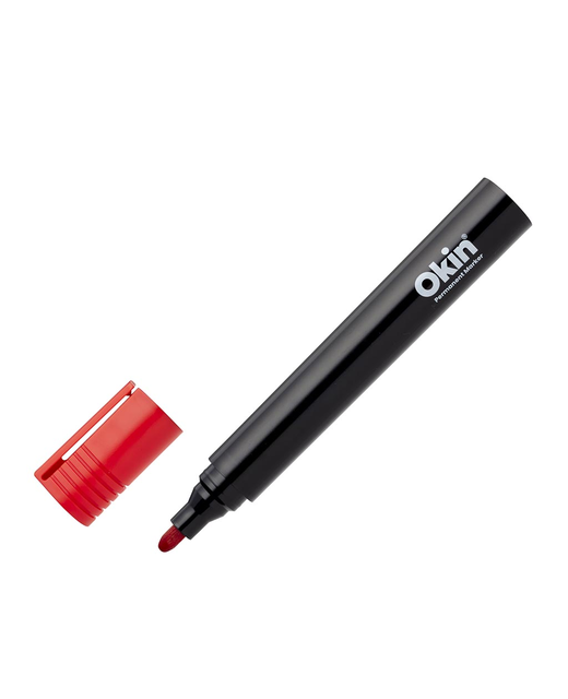 OKIN PERMANENT MARKER BULLET TIP RED