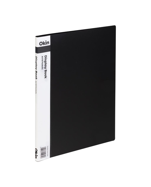 OKIN DISPLAY BOOK A4 WITH INSERT SPINE 10 POCKET BLACK