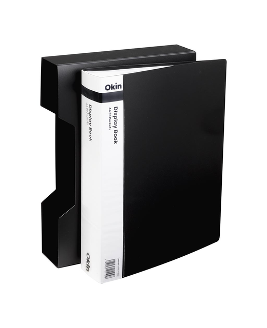 OKIN DISPLAY BOOK A4 WITH INSERT SPINE 80 POCKET WITH CASE BLACK