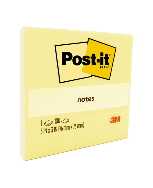 POST-IT YELLOW NOTES 76X76MM 100 SHEETS