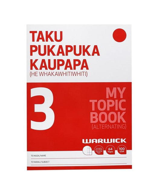 MY TOPIC BOOK 3 WARWICK RULED 64 PAGES