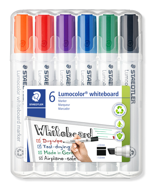 WHITEBOARD MARKER CHIZEL STEADTLER 6 PACK