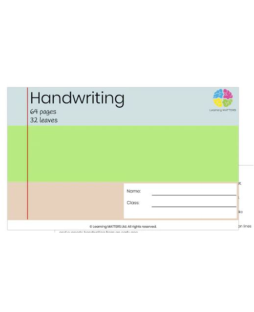 Learning Matters Handwriting Book