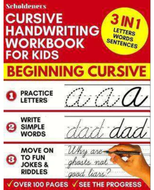 Cursive Handwriting Workbook for Kids  3-In-1 Writing Practice Book to Master Letters Words and Sentences