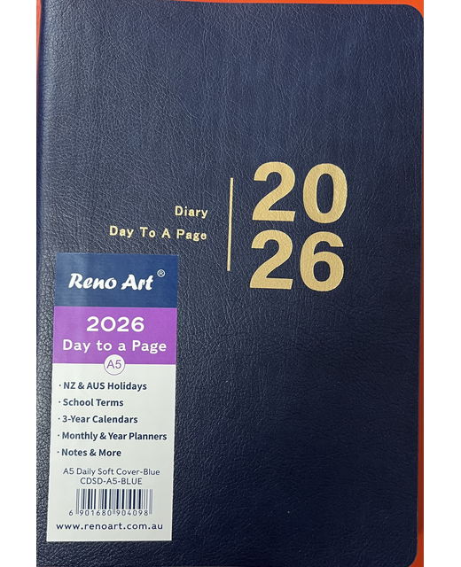 2026 DIARY A5 RENO DAY TO PAGE SC BLUE