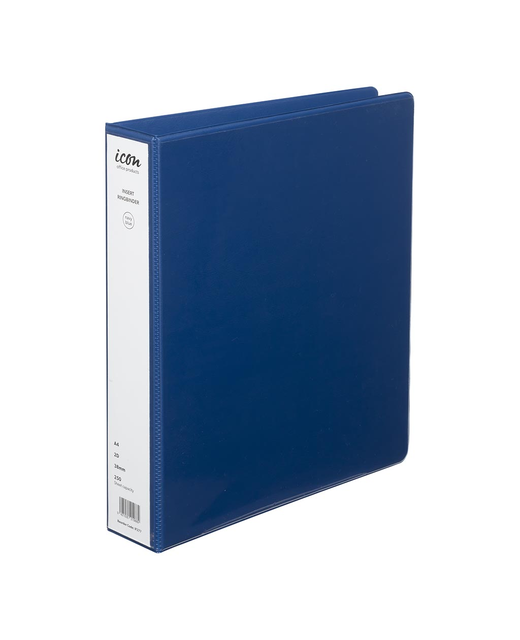 ICON INSERT BINDER A4 2D 38MM NAVY BLUE