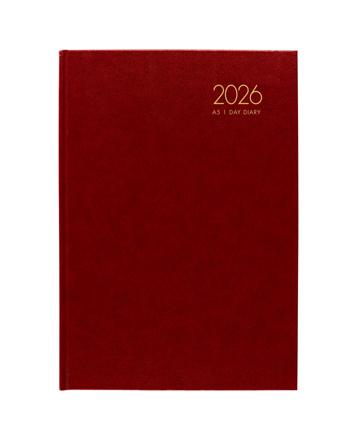 DIARY 2026 Milford Windsor A51 Day To Page Diary Red Even Year
