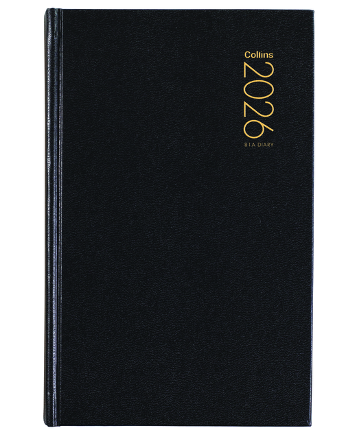 DIARY 2026 COLLINS 81A BLACK EVEN YEAR